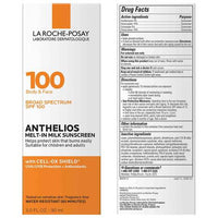 La Roche-Posay Anthelios Melt-In Milk Sunscreen SPF 100, Sunscreen For Body & Fa